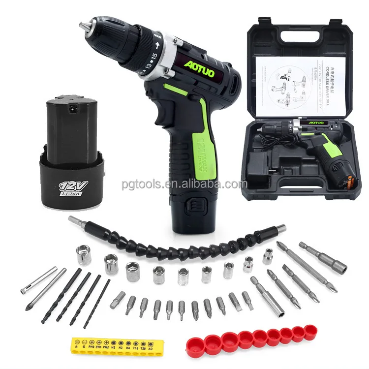 12V Rechargeable Lithium Battery Power Screw drivers Cordless Drill Multi fuction Electric Hand Drill Electric Screwdriver Kit