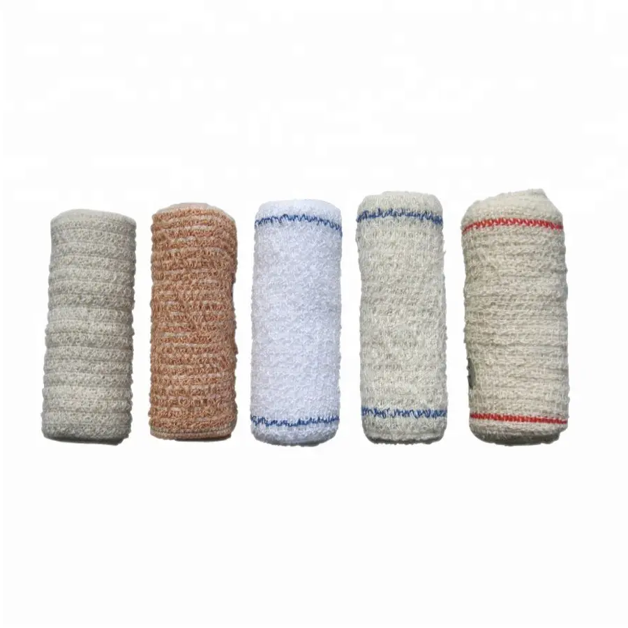 Nature White Spandex Crepe Elastic Bandage High Quality 1.97 Inch to 7.87 Inch Width Medical Bandage