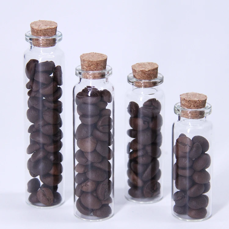57 Diameter Clear Cork Glass Tube 80ml 200ml 380ml 550ml Glass Jars With Corks Wide Mouth Craft Containers Transparent Vials