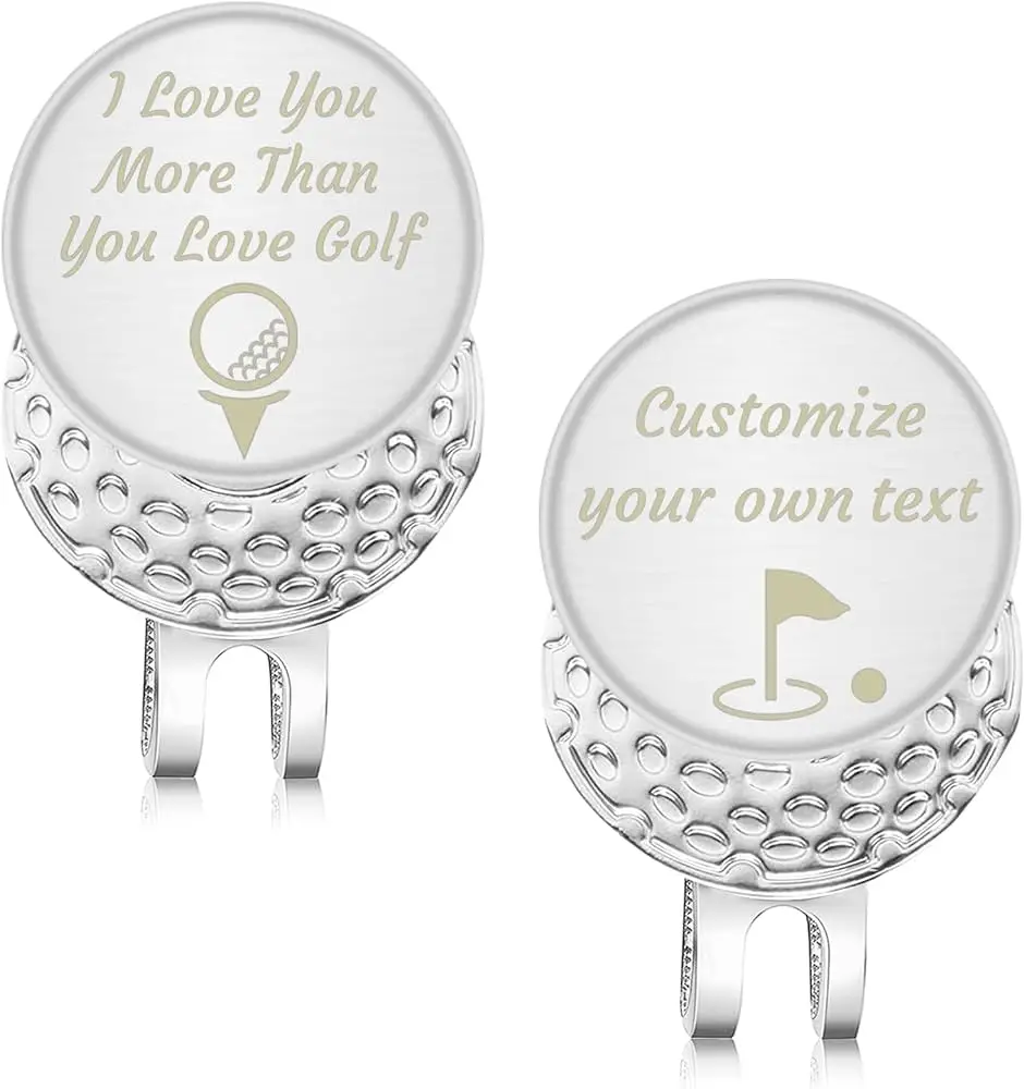 Innovation Promotion Products Golf Ball Marker and Magnetic Hat Clip Custom Engraved Personalized Wood Steel Golfer Accessory