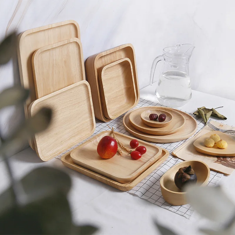 Bread Tray Fruit Plate Export Wooden Tableware Serving Bowls And Platters Handmade Wood Trays