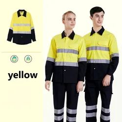 High Visibility Safety Shirts Reflective Mens Long Sleeve Breathable Unisex Safety Workwear