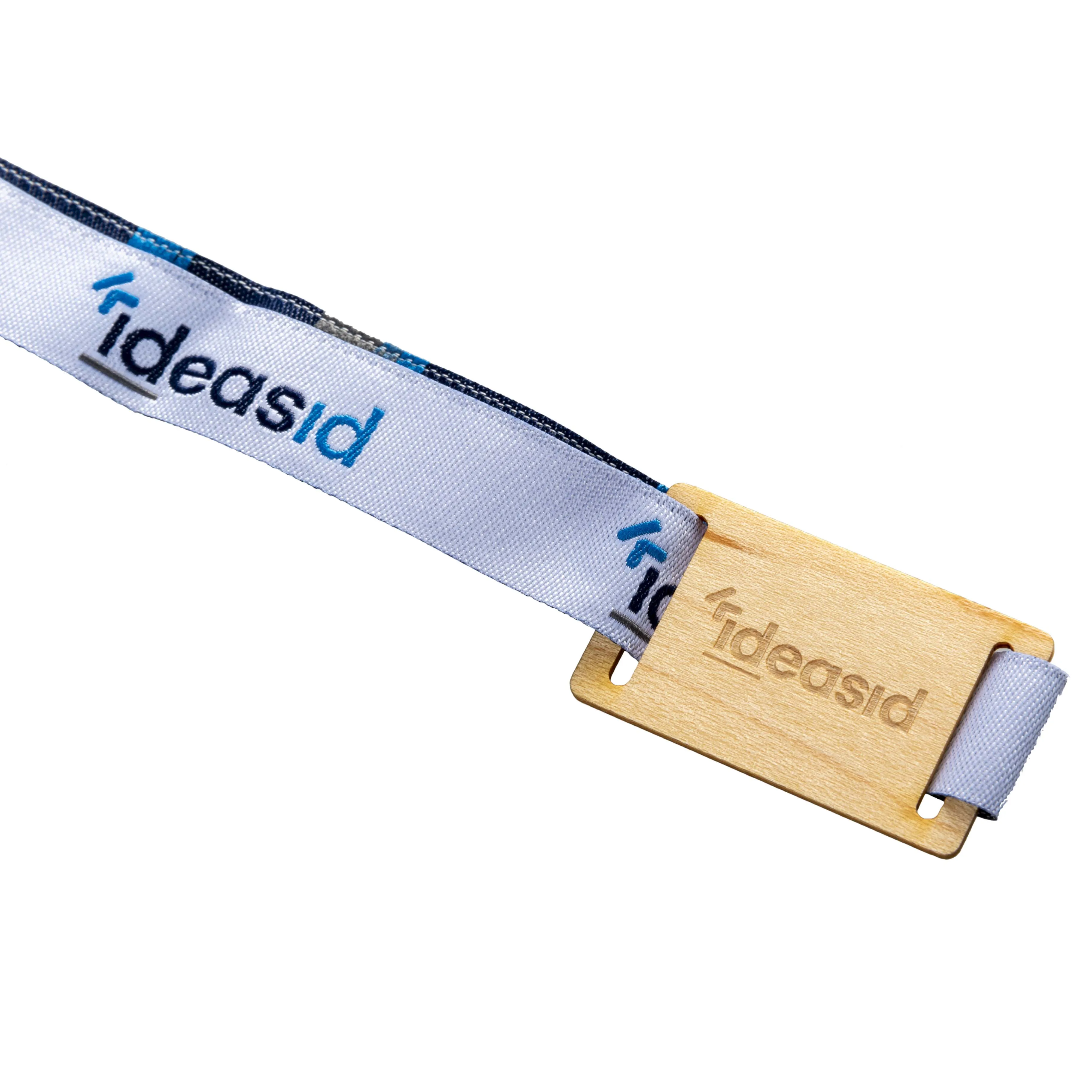 Wholesale Hot Style Customized Size Eco friendly Basswood And Bamboo Tags NFC Full Printing GPS  RFID Woven Wristband