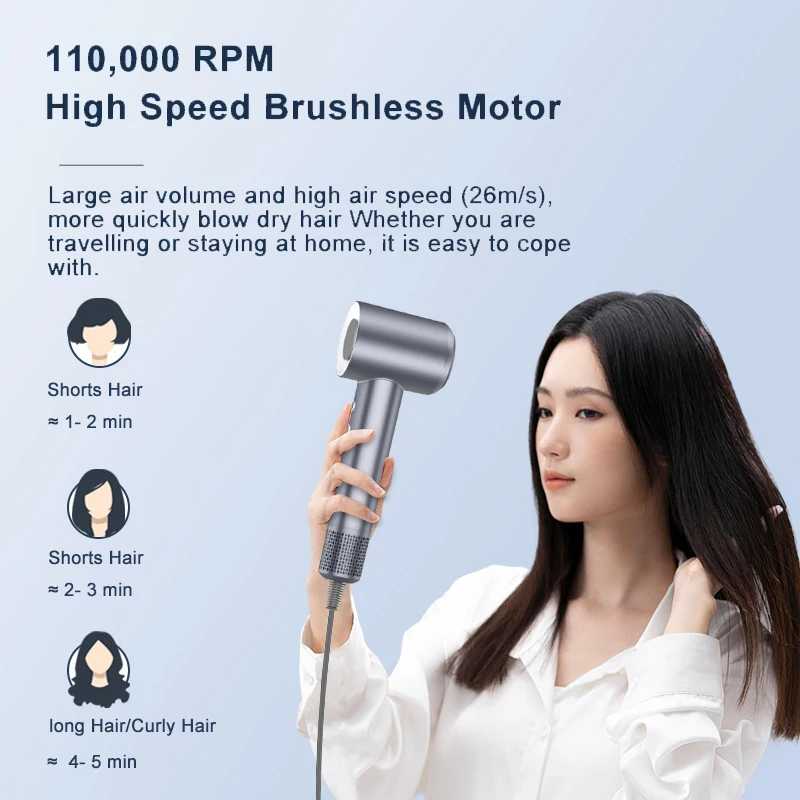 Vibrators Hair Dryer Best Quality Version Leafless Hairdryer Negative Ion High Speed Supersonics Blow Dryer Factory Wholesale