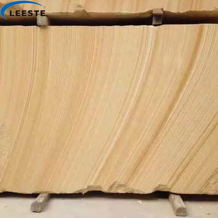 Factory Price Hot Chinese Natural Wooden Yellow Sandstone Wall Tiles