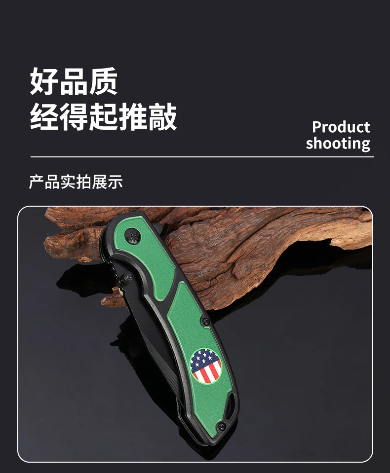 Factory Wholesale Custom Stainless Steel Tactical Knives TPR handle Outdoor Survival Camping Folding Knife