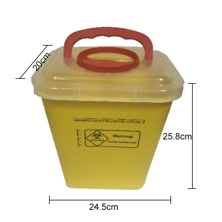 8L Hospital Syringe Sharp Medical Waste Sharps Container With Handle Type