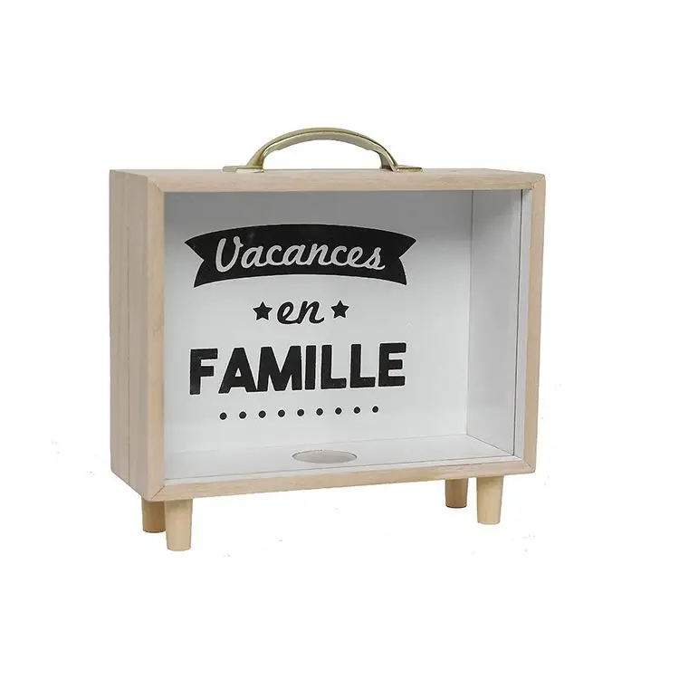 High quality log color desktop with shadow box frame bedroom porch nordic wood piggy bank