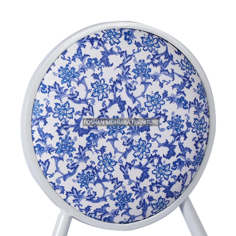 Hot selling retro blue and white porcelain style wooden furniture retro chairs