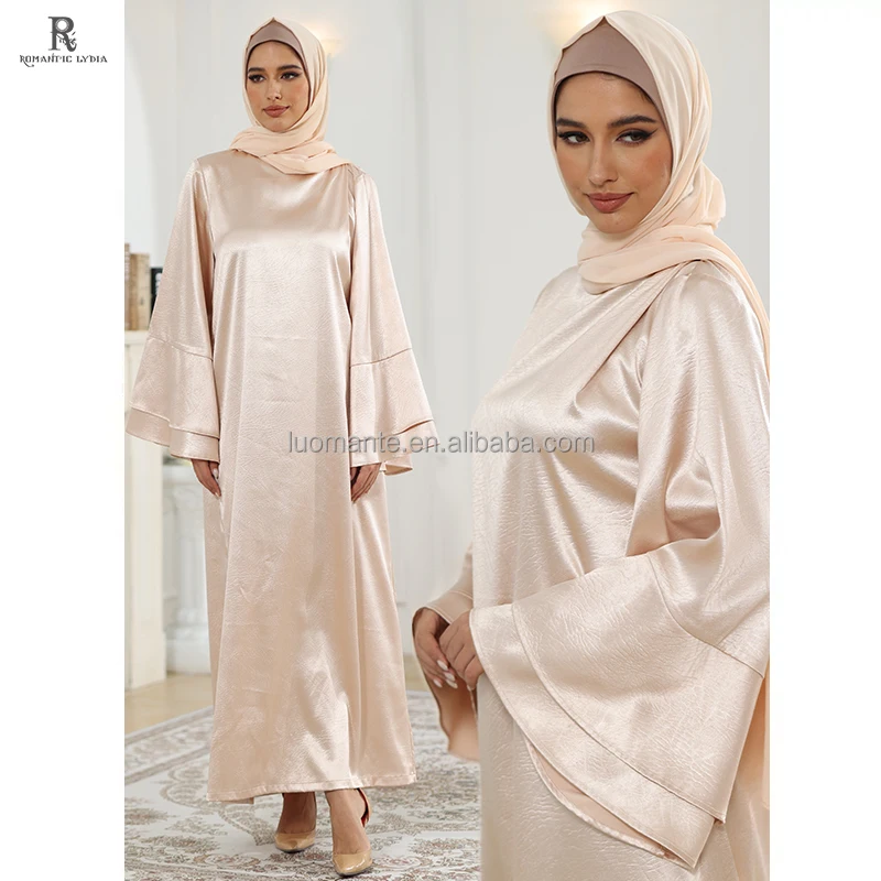 Clothing Factory Custom Islamic Muslim long dress casual modest satin dresses turkey