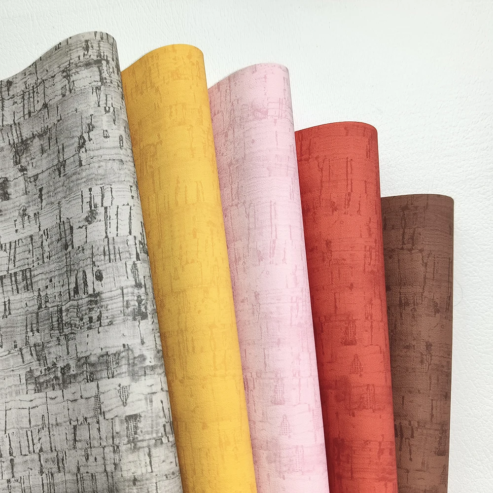 Trade Assutance Portugal Natural PVC Cork Fabric Leather Eco-friendly High Quality Sofa Bag Chair Dress Garment Decorative Car