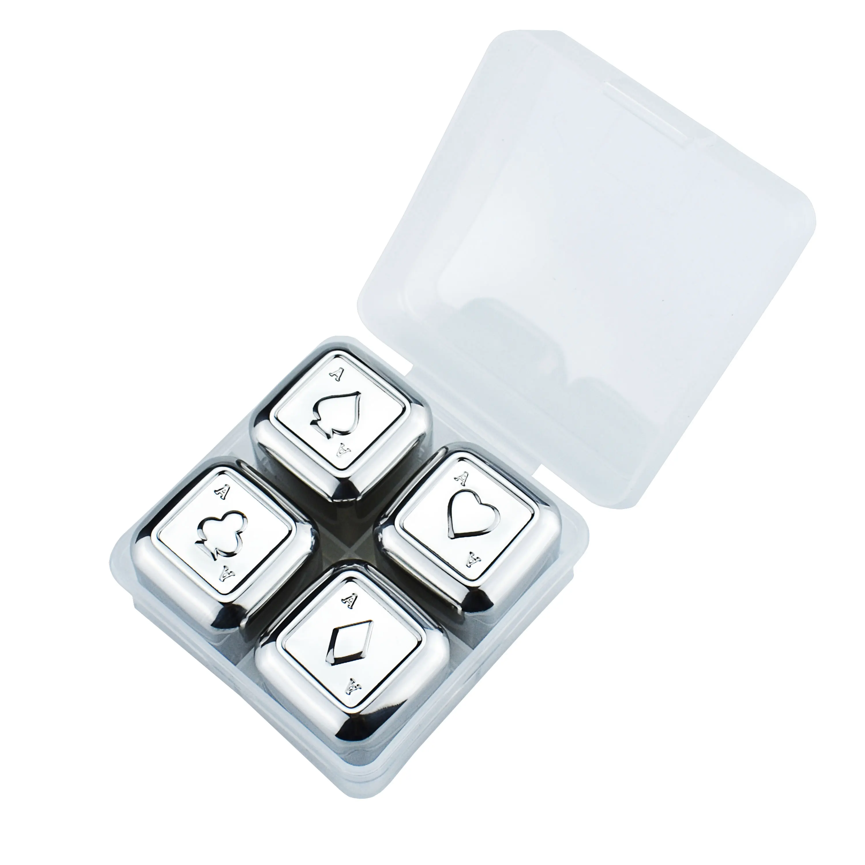 Подарочный набор охлаждение вина пива 4 шт. каменные кубики из нержавеющей стали в форме покера