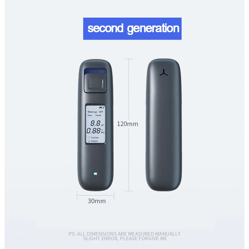 Rechargeable Portable Digital Non-Contact Breathalyzer Air Blowing Detector Alcohol Tester