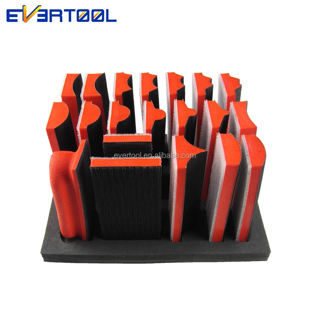 EVERTOOL 20pcs Grinding Hand Tool Hand Sanding Block Set Abrasive Tool Sanding Pad Hand Sanding Kits