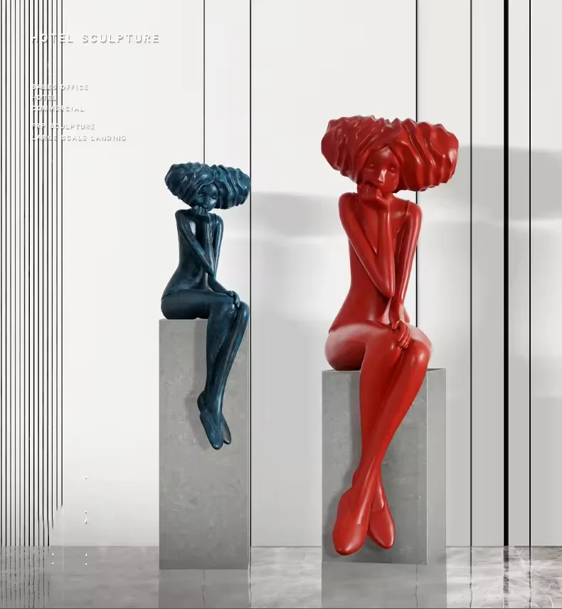 Female Human lady Sculpture diy home decor Woman Fiberglass Sculpture modern Abstract Woman Sculpture wholesale home decor
