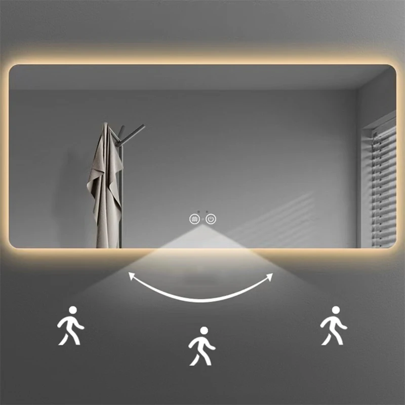 Smart LED Illuminated Backlit Mirror with Built in TV Customized Clear Sale Silver Bluetooth Music Light Speaker Lamp Switch GUA