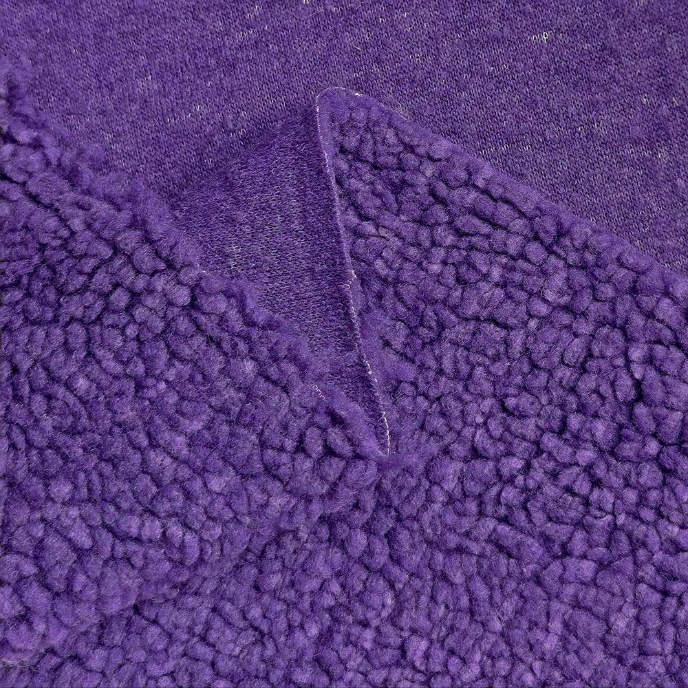 Wholesale Heavyweight 455gsm Embossed Lamb Cashmere 100% Polyester Sherpa Fleece Fabric For Hoodie Coats