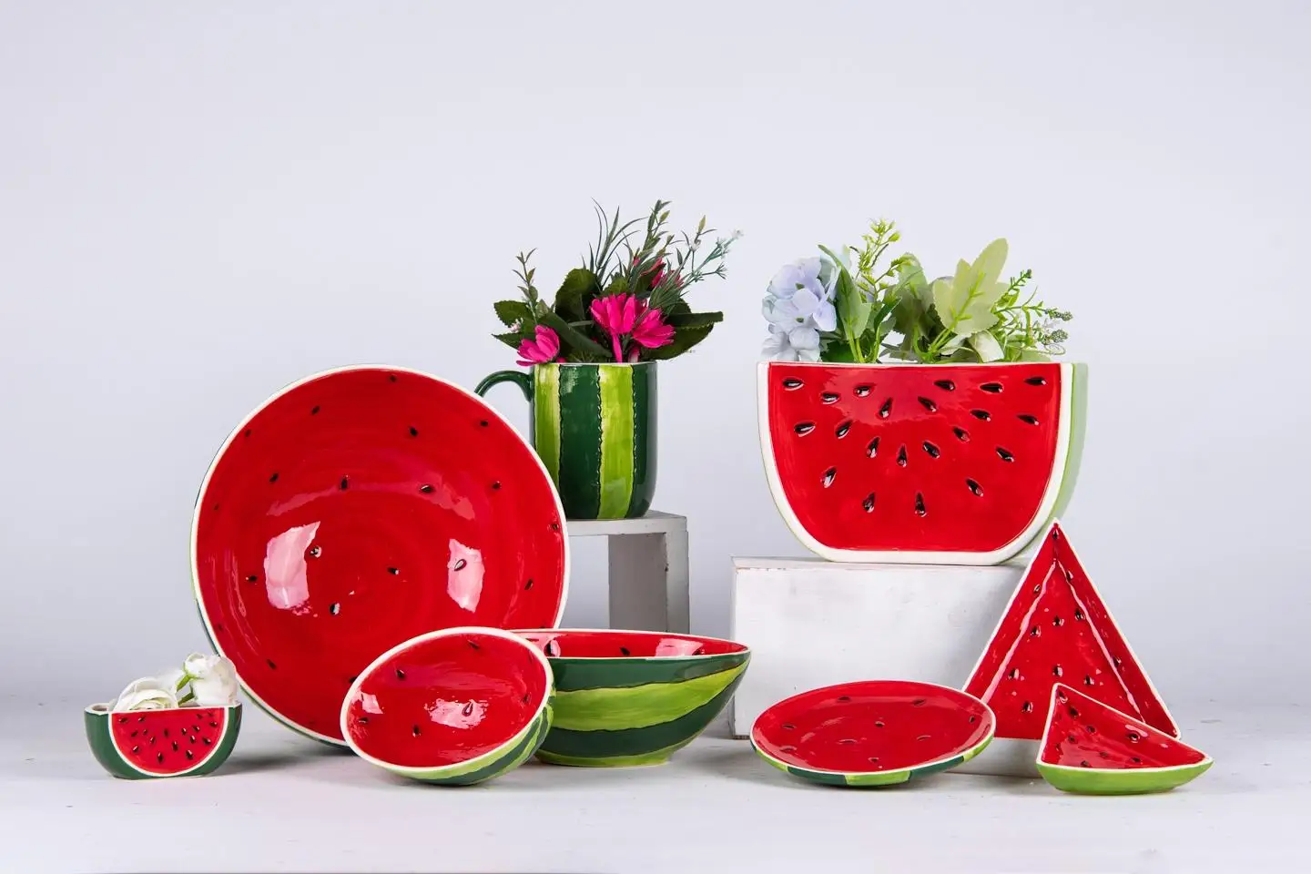Wholesale Watermelon Dinner Set Simplicity Creative Hand painted Hot Selling Fruit Ceramic Dinner Plate