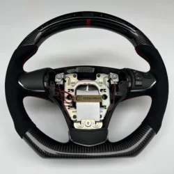 High quality carbon fiber steering wheel for Corvette C6 ZR1 Z06 steering wheel with LED light alcantara leather