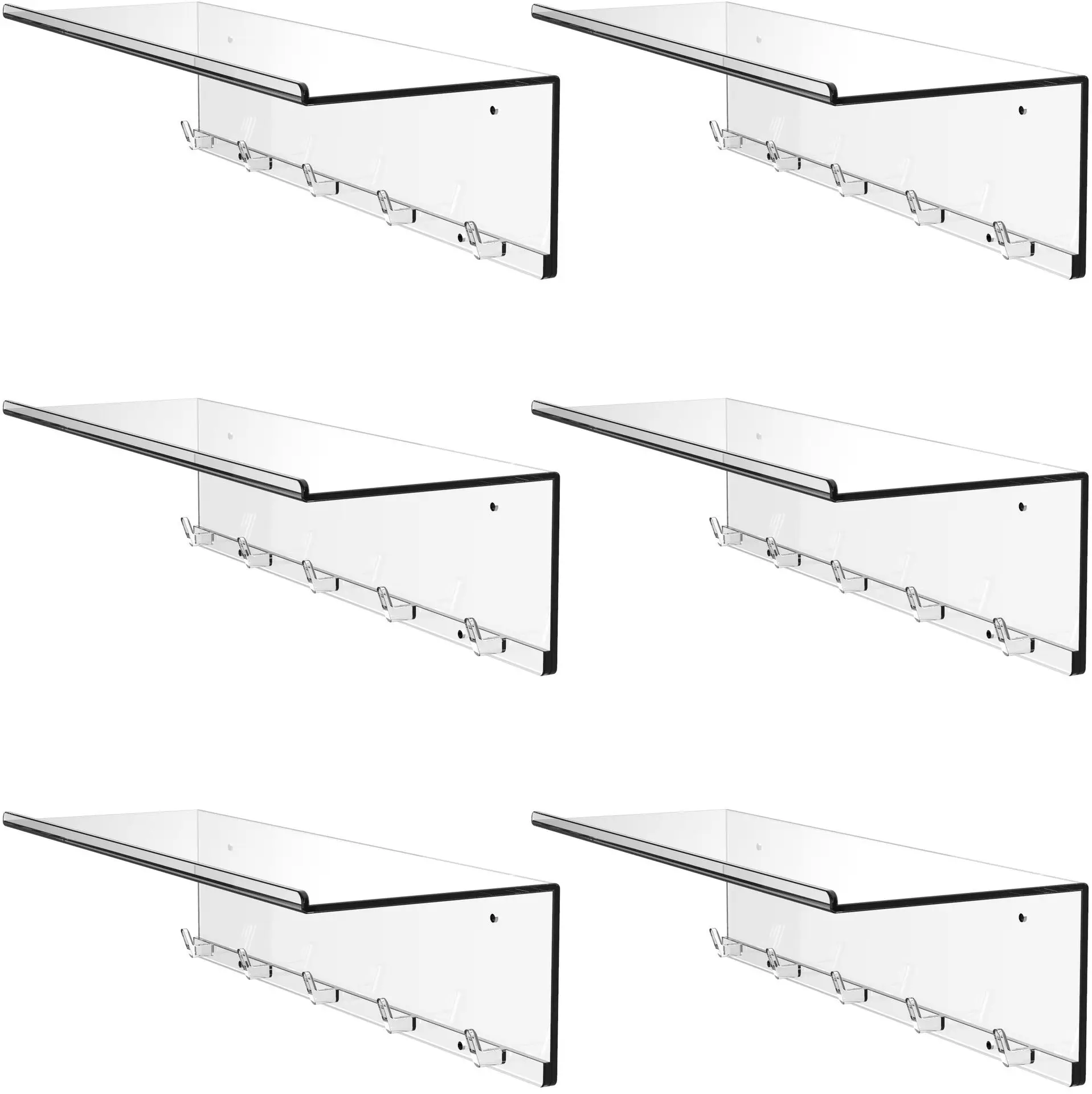 Amazon Transparent Acrylic Wall Shelf Hook Wall Hanger Wall mounting Hand made Storage Rack