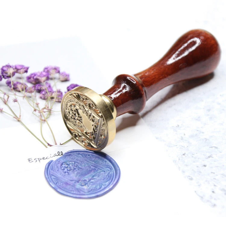 Custom Sealing Letter Wax Seal Stamp Set Kit With Wooden Handle