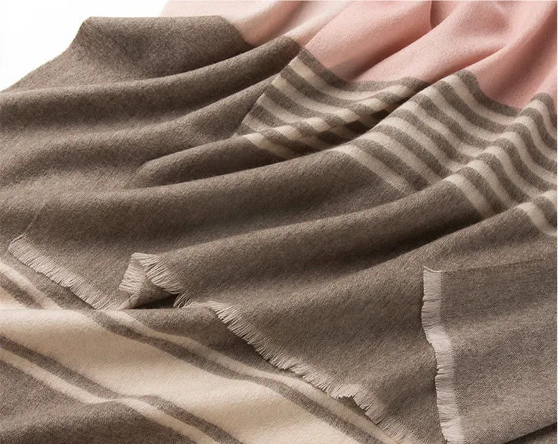 Winter stylish women custom made cashmere checked scarves ladies thick cashmere scarf