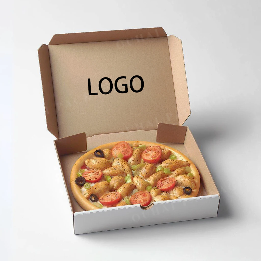 10 12 14 Inch Rectangular Pizza Box Custom Wholesale Food Grade Paper Packaging Box for Pizza