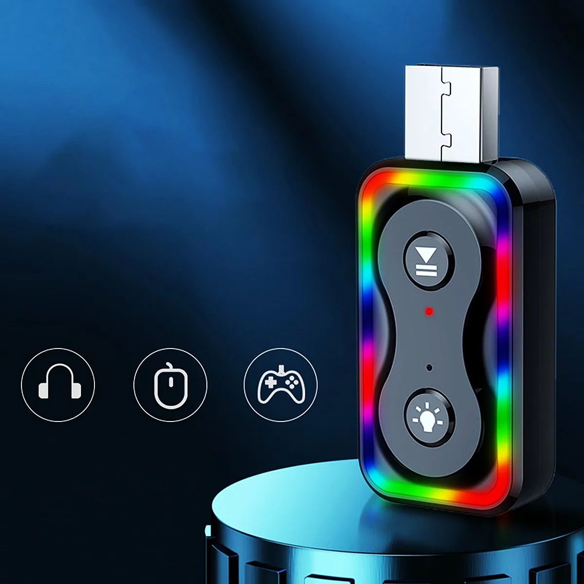Цветной свет 2 в 1 Usb Адаптер гарнитура автомобильный комплект 3 5 мм Aux аудио приемник