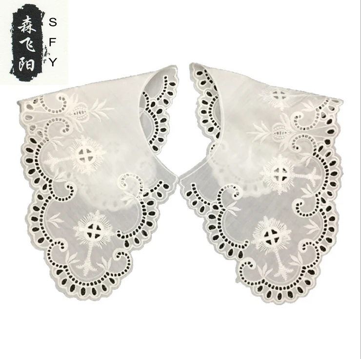 Lace line high quality cotton embroidery lace water-soluble lace fabric doll collar dress decorative collar