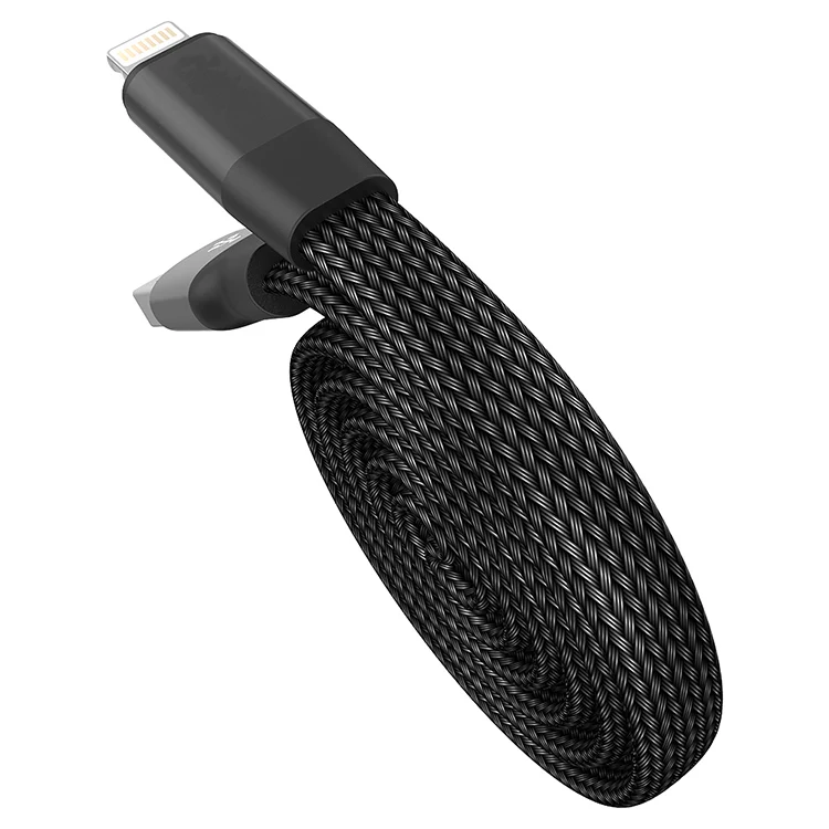 
Braided Auto Rolling Reversable USB-A to USB Lightning Data Cable for iPhone Apple Charge 