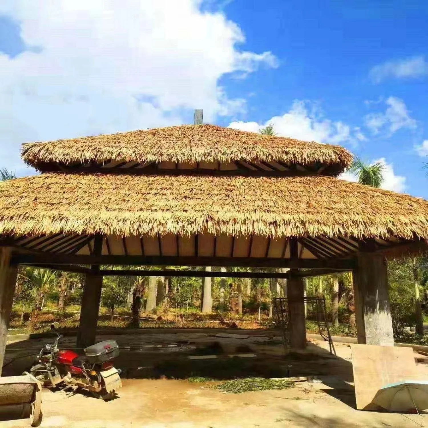 Fashion Tiles Umbrella Tile Roof Hand Two Plastic Tik Umbrala Garden Tent Paille Artificielle De Toiture