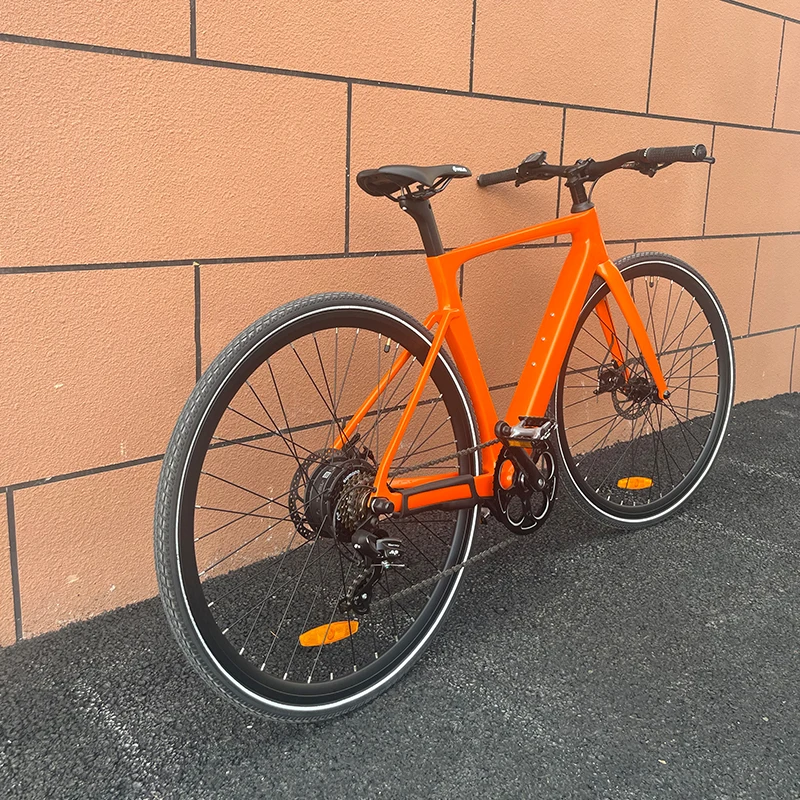 New Design Carbon Fiber Frame Bafang 250w Motor Ebike 7 Speed Shimano Motor 700*32C Tire Electric Bicycle City Ebike