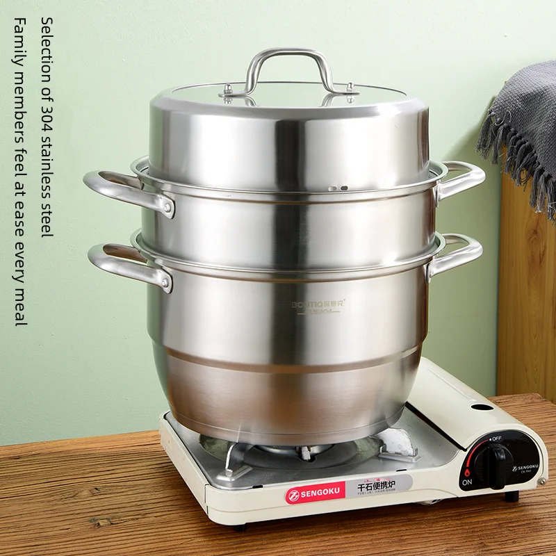 Large commercial food cooker steamer pot couscous multilayer steamer cooker with lid Stainless Steel steamer and cooking pots