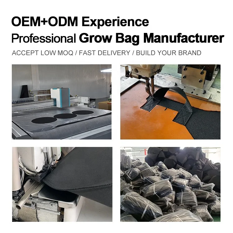 Wholesale Breathable Thicken Water Absorption Firm Nonwoven Fabric Biodegradable Plant Grow Bag Pot For Garden Tree Farms