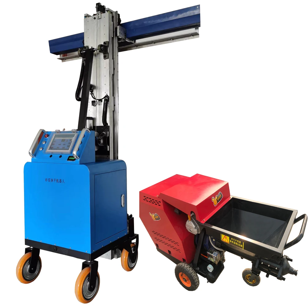 Hot Sale Mobile Intelligent White Sand Lime Stone Powder Light Brick Wall Cement Plastering Machine For CE