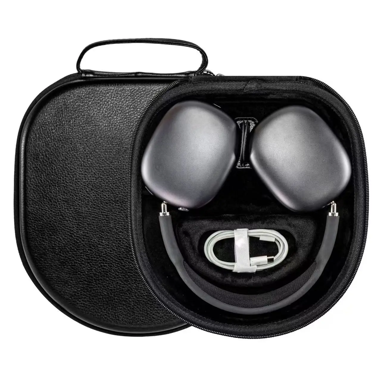 Bluetooth Earphone Pouch EVA Round Case Compatible with AirPods Max Headphones, Over-Ear Headphone Storage Bag