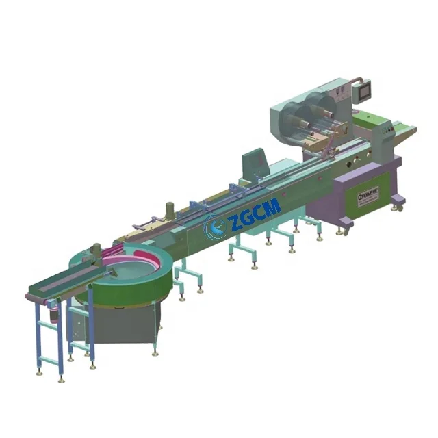 Automatic feeding chocolate candy packing machine Automatic horizontal pillow tray feeding packaging machine