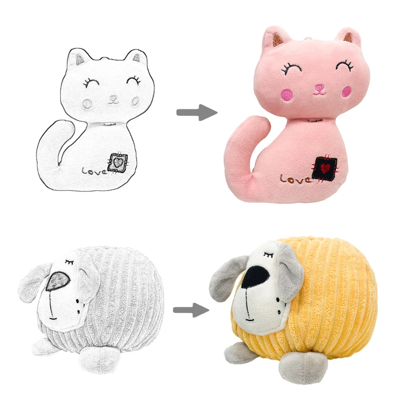 OEM ODM Personalize Shape Custom Sizes Soft Toy Kids Animal Stuffed Soft Toy Custom Plush Soft Stuffed Animal Stuffed Toy Custom