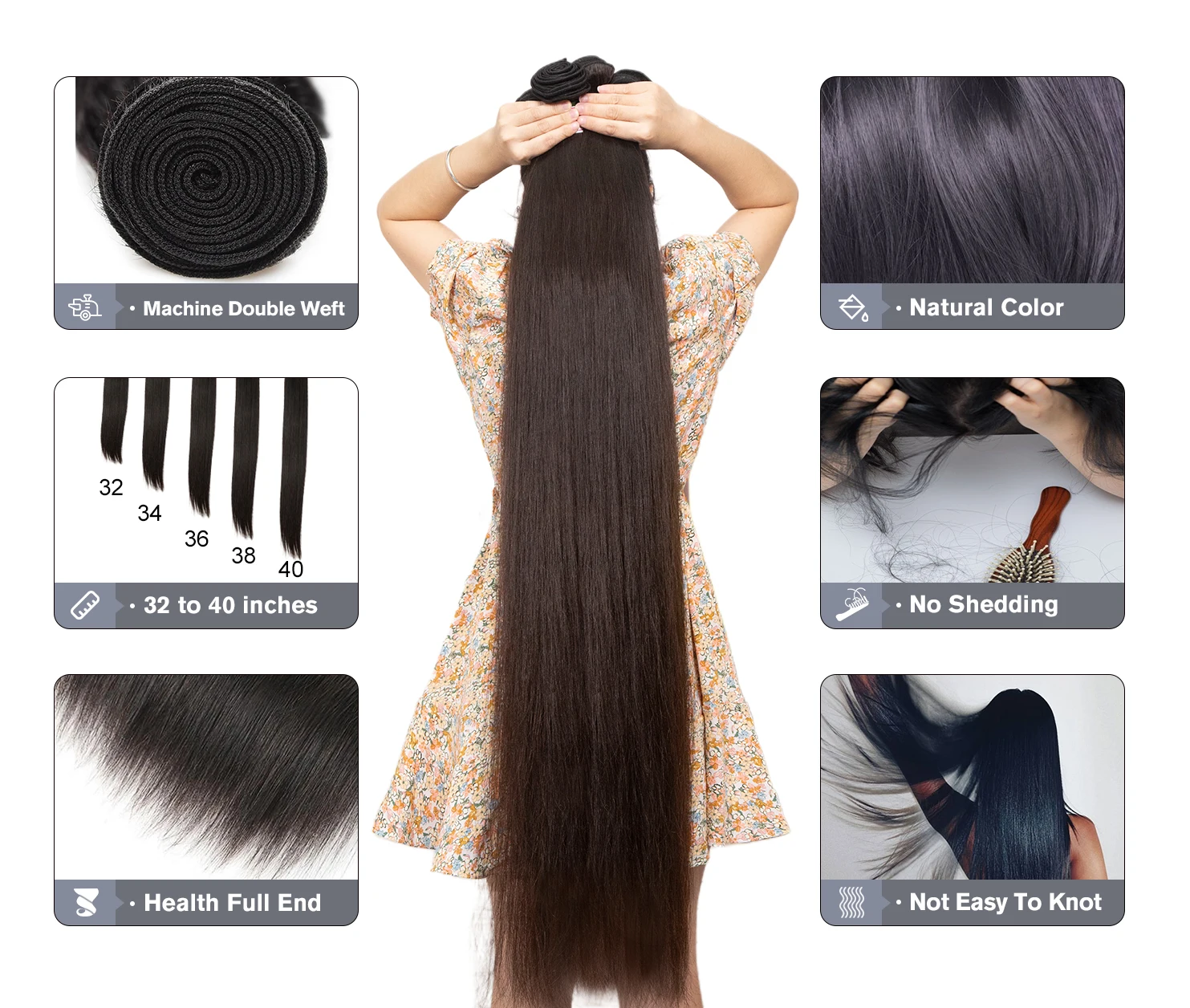 XBL hair factory wholesale price hair bulk ponytails silky straight color ponytail human hair extensions