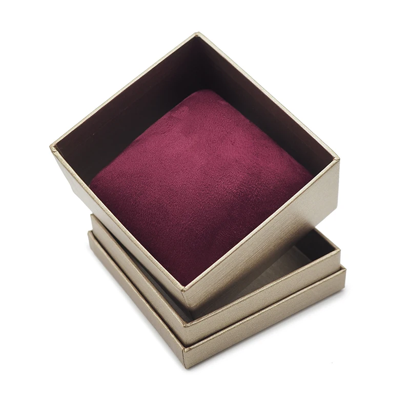 Low MOQ Velvet Jewelry Box Blue Luxury Packaging Box