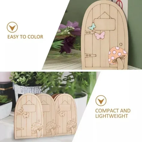 Souvenir gifts DIY blank wooden Fairy doors kit for garden decoration flower pot Elf Model mini wooden fairy door