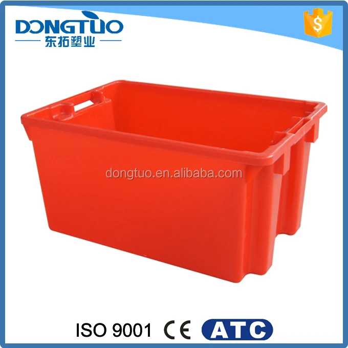 Nestable Customized Durable Stackable Plastic Storage Boxes for Produce Plastic box with Handle
