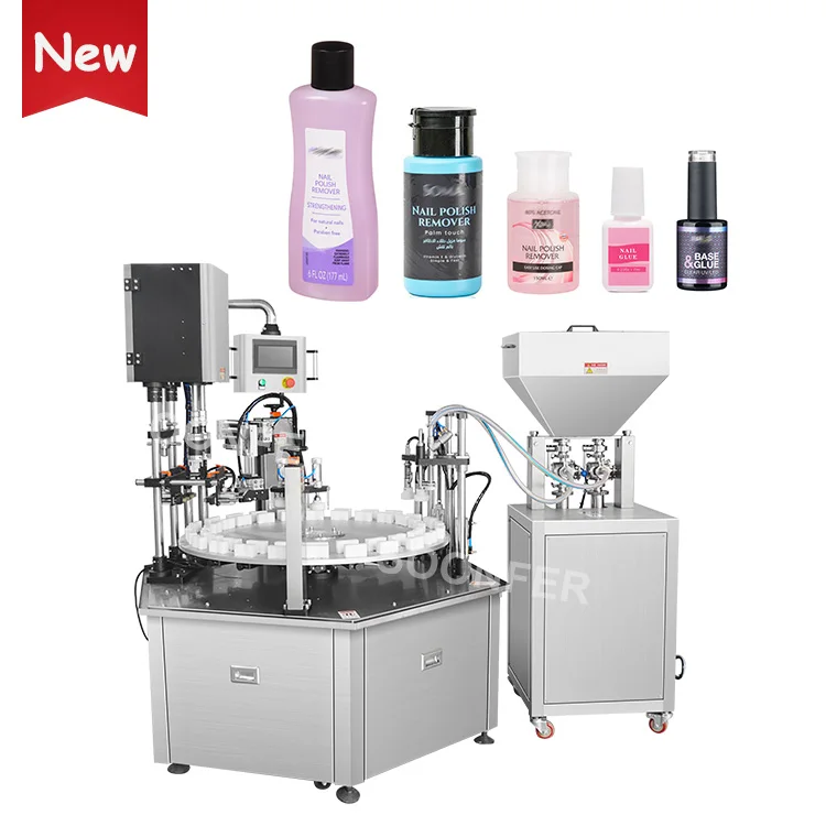 Automatic small glass bottle liquid nail polish remover glue filling machine