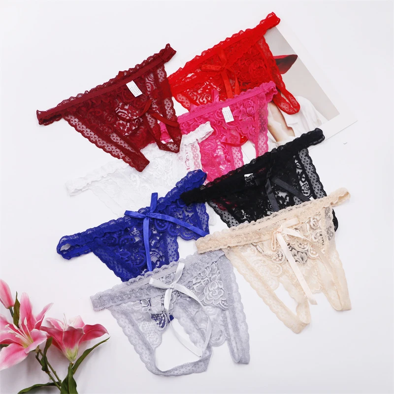 JUNXI Womens Lace G-String Thongs Panties Underwear Low Rise Crotchless Panty