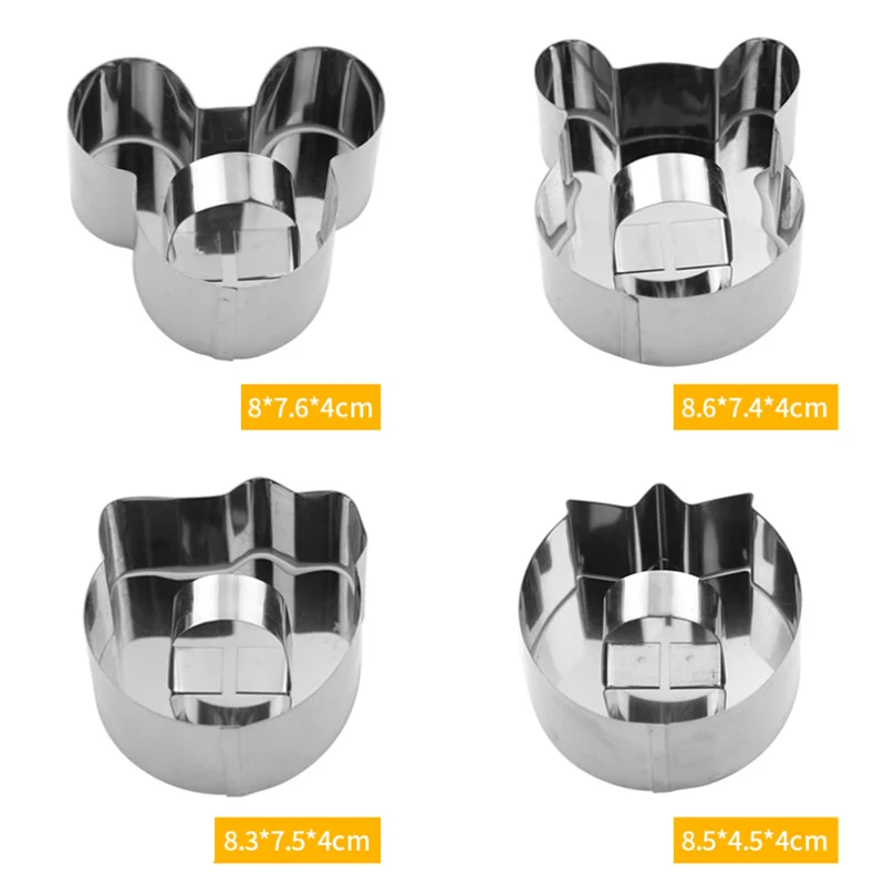 Good quality stainless steel custom start heart round flower animal cookie cutters machine mold sets  with handle