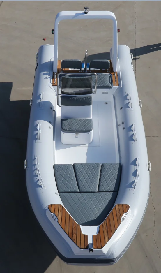 Qingdao Haohai Passenger Fiberglass Hull Floor Hovercraft Canoe rib Boat With Custom Made Logo