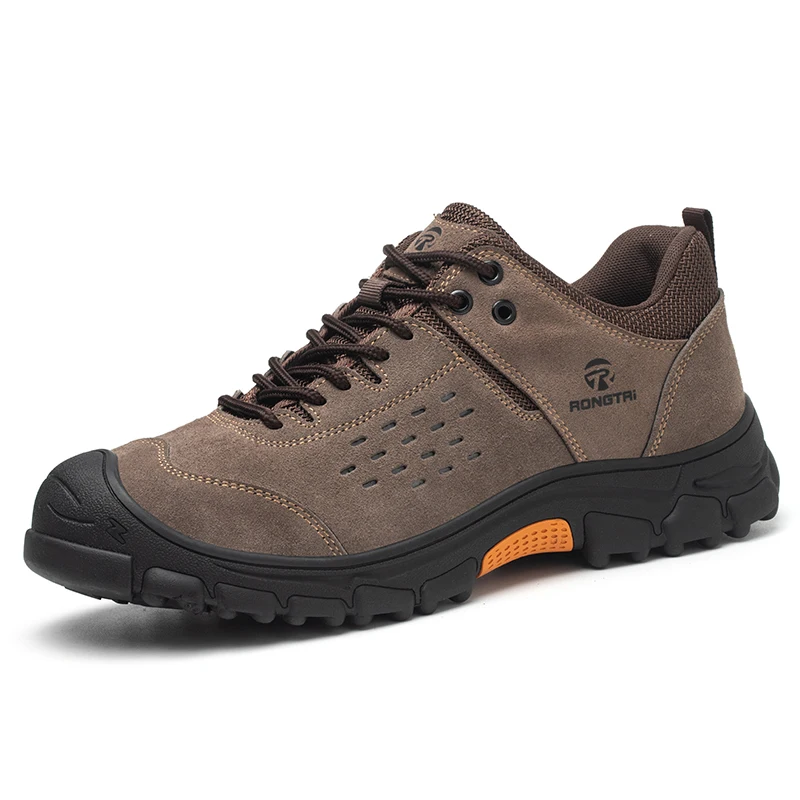 Lightweight Unisex Anti-Skid Safety Work Shoes with Steel Toe Breathable Summer/Winter/Spring Suede Upper Safety Shoes