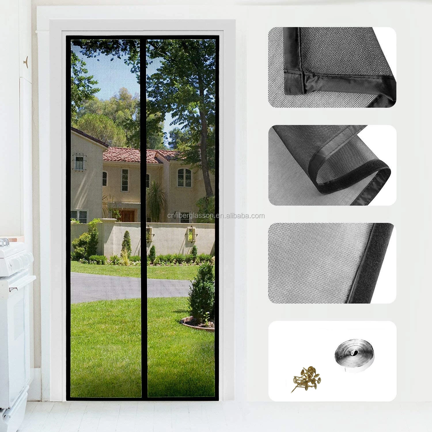 Hand Free Anti Insect Mosquito Net DIY Transparent Magnetic Mesh Screen Door