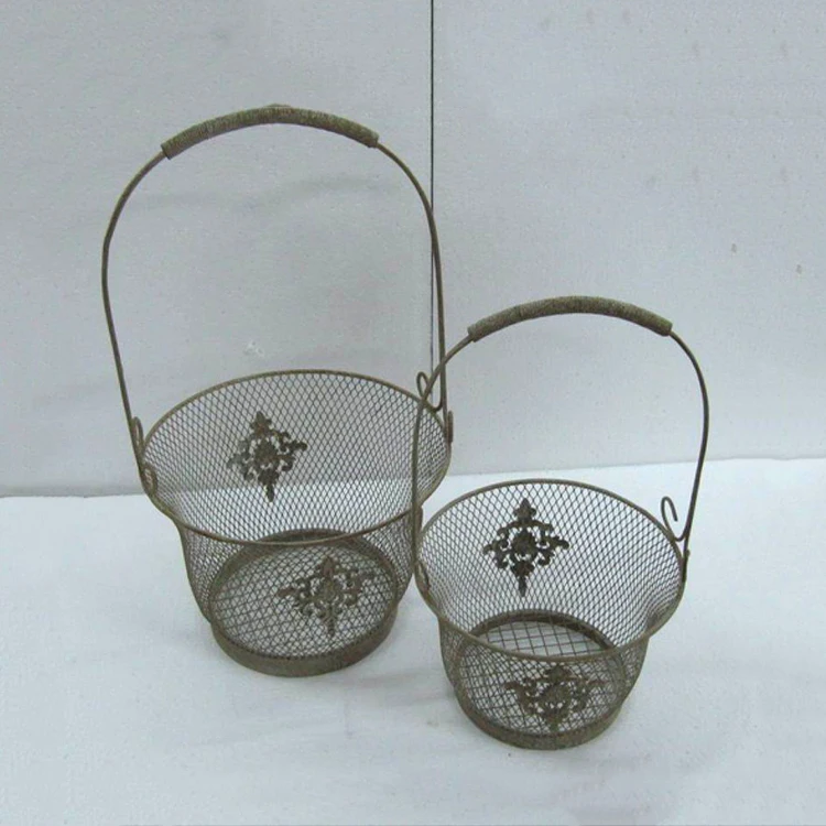 Round Metal Iron Wire Storage Mesh Basket