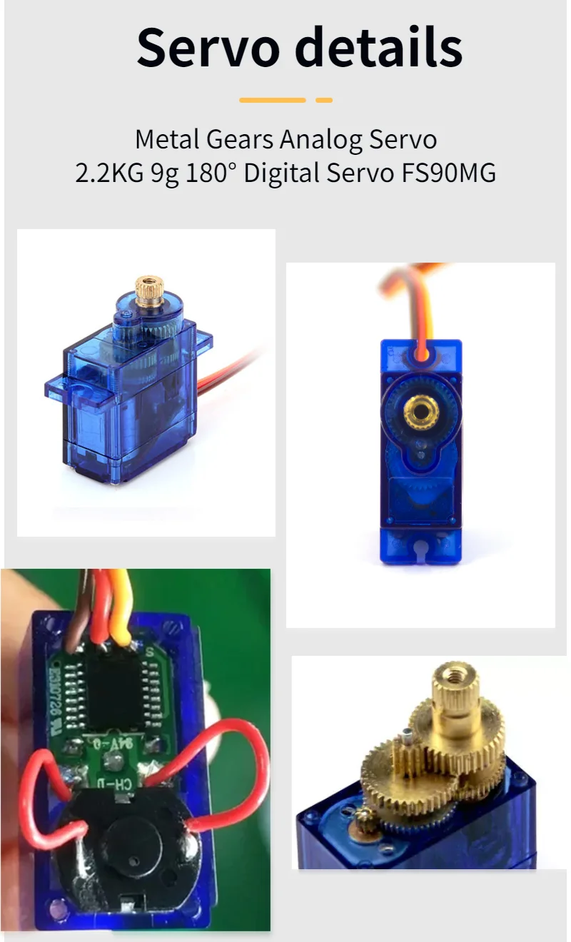 Feetech FS90MG Analog Mini Micro Metal Gear 9g Servo MG90S